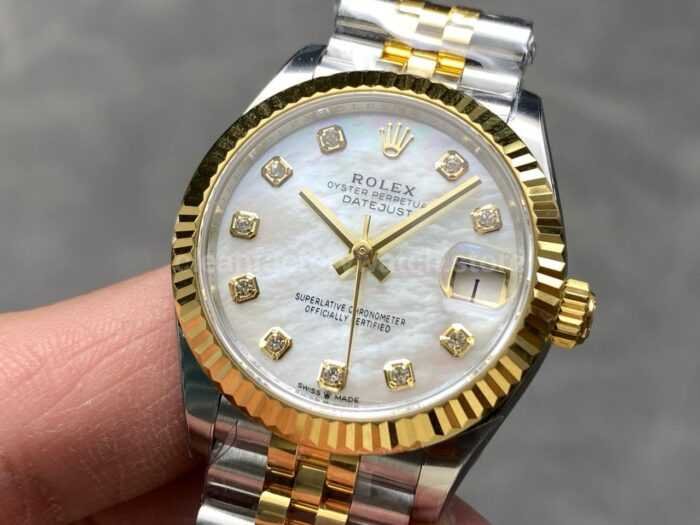 THB Factory Rolex Datejus Jubileet 278273 0028 31mm Yellow Gold Mother of Pearl Dial 3 Super Clone Watch,Clean Factory Watch