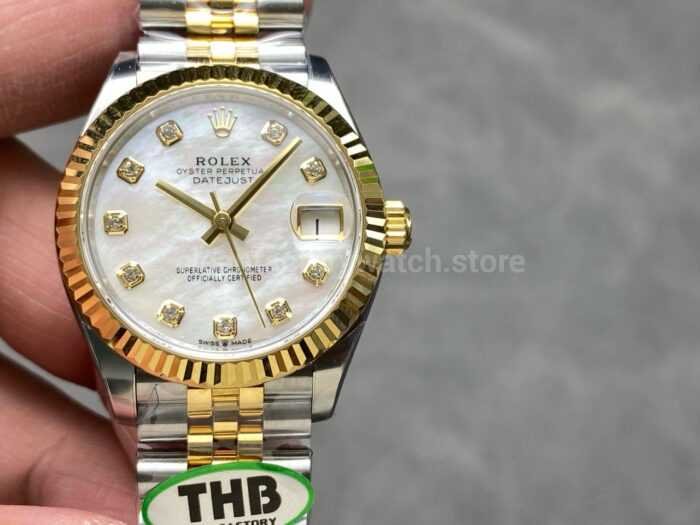 THB Factory Rolex Datejus Jubileet 278273 0028 31mm Yellow Gold Mother of Pearl Dial 4 Super Clone Watch,Clean Factory Watch