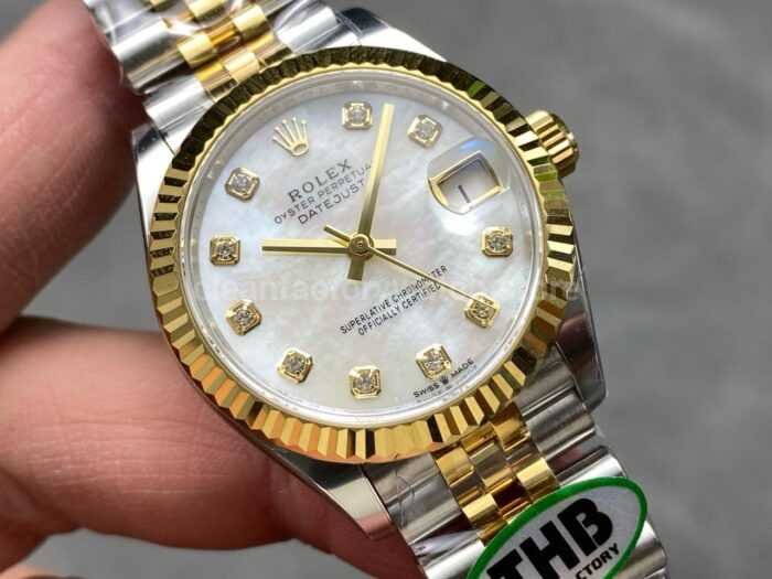 THB Factory Rolex Datejus Jubileet 278273 0028 31mm Yellow Gold Mother of Pearl Dial 7 Super Clone Watch,Clean Factory Watch