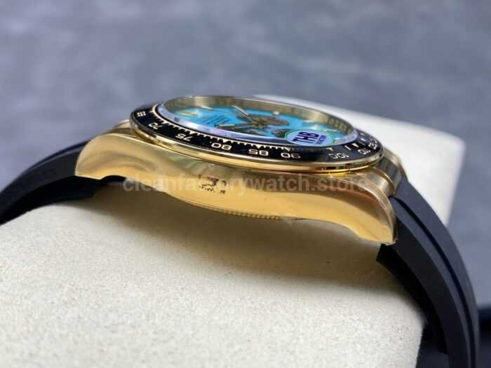 THB Factory Rolex Daytona 126518LN Yellow Gold Rubber Strap Tiffany Blue Dial 10 Super Clone Watch,Clean Factory Watch