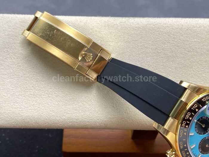 THB Factory Rolex Daytona 126518LN Yellow Gold Rubber Strap Tiffany Blue Dial 4 Super Clone Watch,Clean Factory Watch