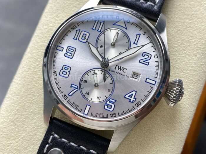 TW Factory IWC Big Pilot 46mm Arabic Numerals Silver Dial 2 Super Clone Watch,Clean Factory Watch