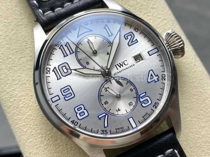 TW Factory IWC Big Pilot 46mm Arabic Numerals Silver Dial 4 Super Clone Watch,Clean Factory Watch