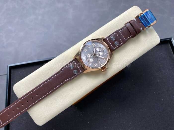 TW Factory IWC Big Pilot 46mm Rose Gold Arabic Numerals Silver Dial 4 Super Clone Watch,Clean Factory Watch