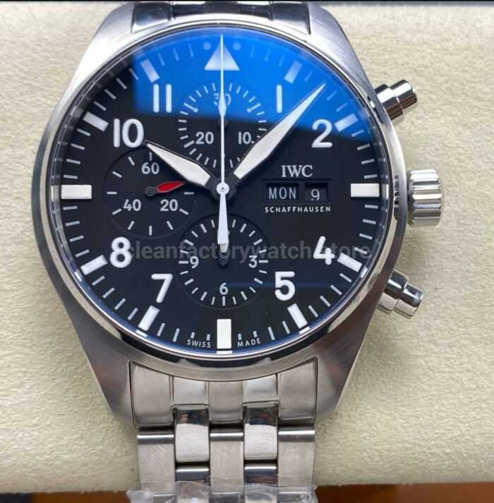 TW Factory IWC Pilot Chronograph IW377710 43mm Arabic Numerals Black Dial 5 Super Clone Watch,Clean Factory Watch