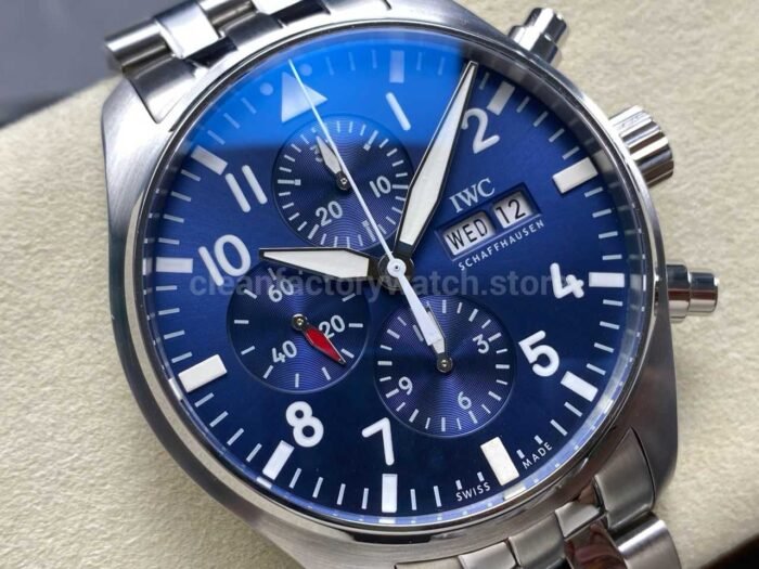 TW Factory IWC Pilot Chronograph IW377717 43mm Arabic Numerals blue Dial - Image 2