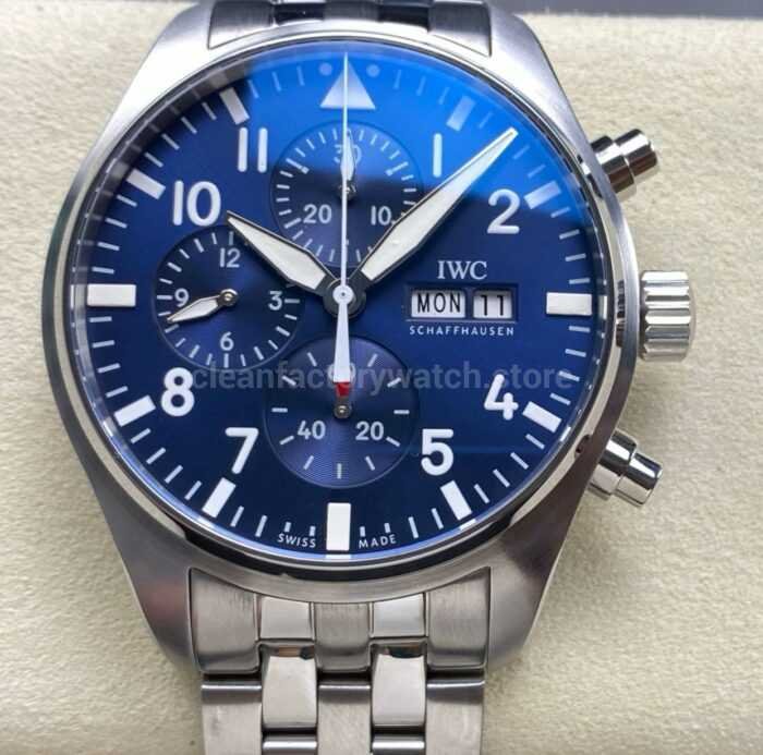TW Factory IWC Pilot Chronograph IW378004 43mm Arabic Numerals Blue Dial 5 Super Clone Watch,Clean Factory Watch