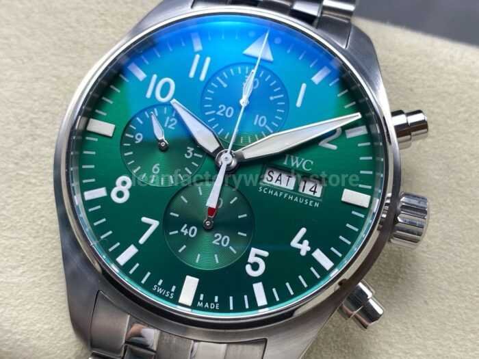 TW Factory IWC Pilot Chronograph IW378006 43mm Arabic Numerals Green Dial 1 Super Clone Watch,Clean Factory Watch