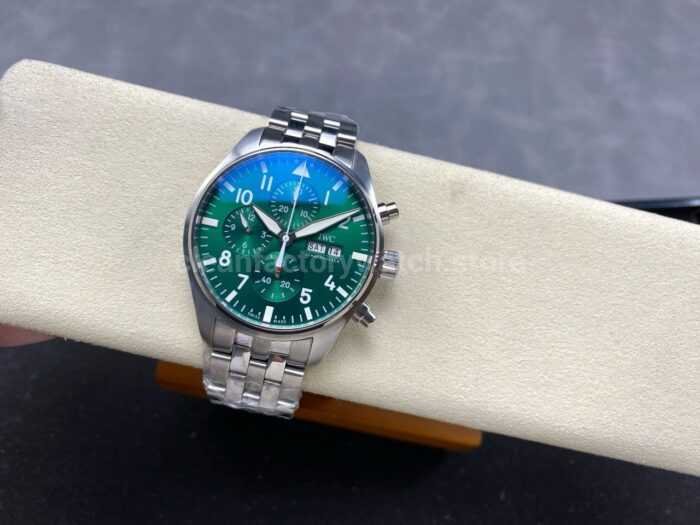 TW Factory IWC Pilot Chronograph IW378006 43mm Arabic Numerals Green Dial 3 Super Clone Watch,Clean Factory Watch