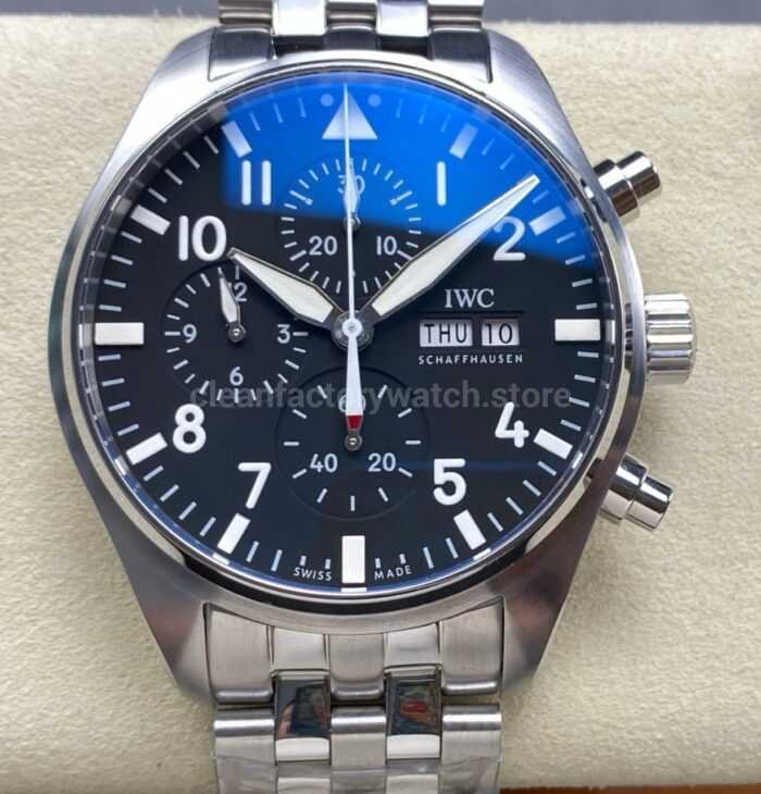 TW Factory IWC Pilot Chronograph IW388113 43mm Arabic Numerals Black Dial 1 Super Clone Watch,Clean Factory Watch
