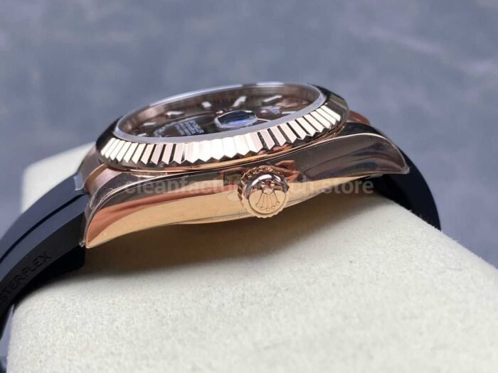 ZF Factory CounterWeight Rolex Sky-Dweller 336235-0002 42mm Rose Gold OysterFlex Brown Dial - Image 6