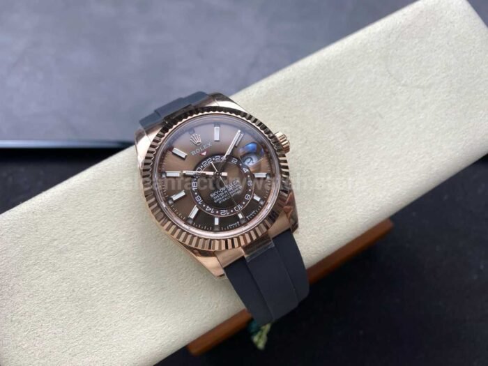 ZF Factory CounterWeight Rolex Sky-Dweller 336235-0002 42mm Rose Gold OysterFlex Brown Dial - Image 4