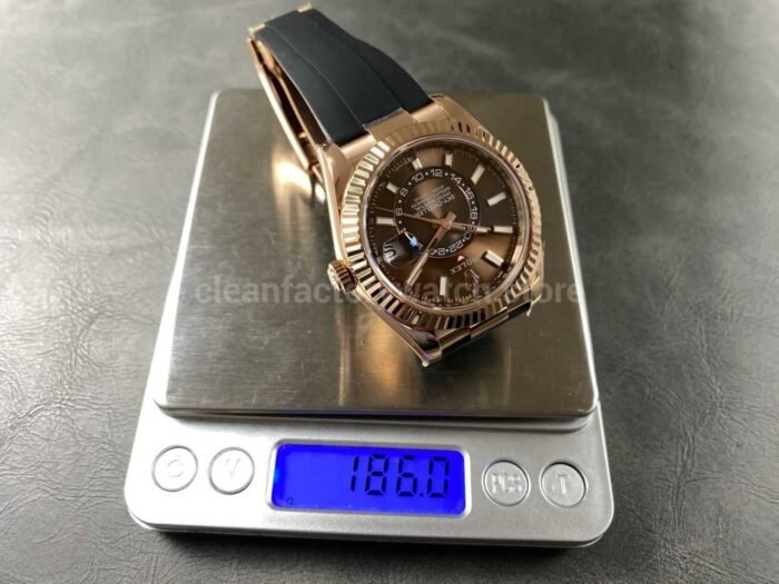ZF Factory CounterWeight Rolex Sky-Dweller 336235-0002 42mm Rose Gold OysterFlex Brown Dial - Image 10
