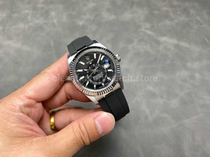 ZF Factory CounterWeight Rolex Sky-Dweller 336239-0002 42mm White Gold OysterFlex Black Dial - Image 4