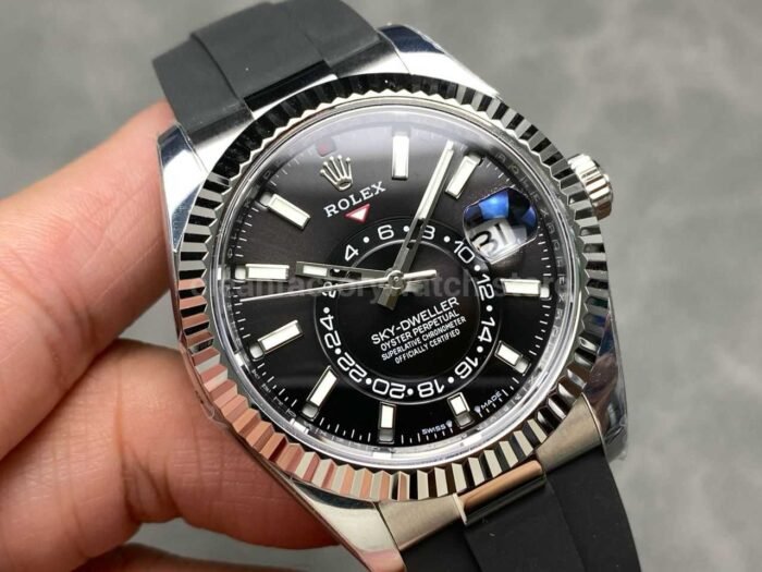 ZF Factory CounterWeight Rolex Sky-Dweller 336239-0002 42mm White Gold OysterFlex Black Dial - Image 2