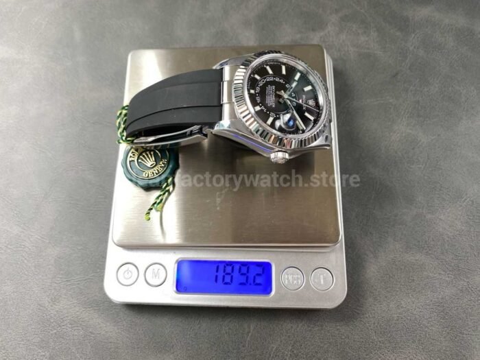 ZF Factory CounterWeight Rolex Sky-Dweller 336239-0002 42mm White Gold OysterFlex Black Dial - Image 10