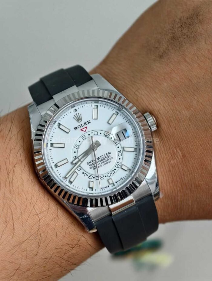 ZF Factory CounterWeight Rolex Sky-Dweller 336239-0003 42mm White Gold OysterFlex White Dial - Image 7