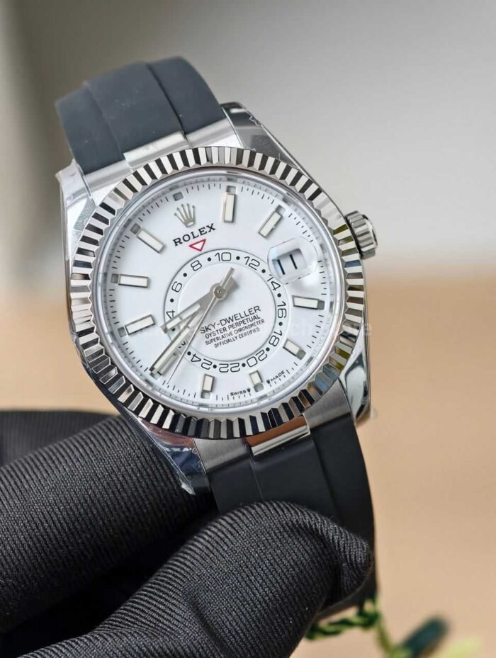 ZF Factory CounterWeight Rolex Sky-Dweller 336239-0003 42mm White Gold OysterFlex White Dial - Image 2