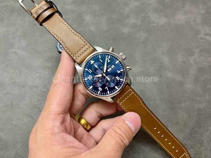 ZF Factory IWC Pilot Chronograph Le Petit Prince IW377714 43mm Steel Leather Strap Blue Arabic Nume 1 Super Clone Watch,Clean Factory Watch