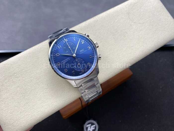 ZF Factory IWC Portuguese Chronograph IW371606 41mm Steel Blue Dial 4 Super Clone Watch,Clean Factory Watch