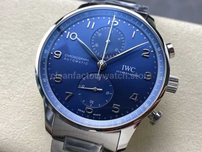ZF Factory IWC Portuguese Chronograph IW371606 41mm Steel Blue Dial 9 Super Clone Watch,Clean Factory Watch