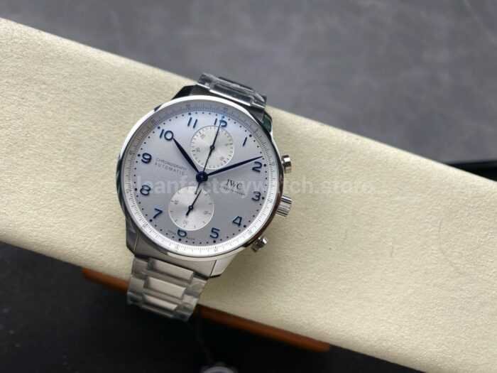 ZF Factory IWC Portuguese Chronograph IW371617 41mm Steel Silver Dial 1 Super Clone Watch,Clean Factory Watch