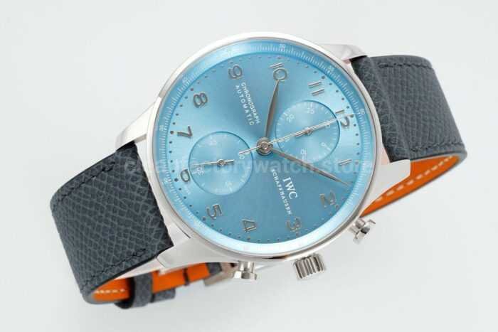 ZF Factory IWC Portuguese Chronograph IW371626 41mm White Gold Ice Blue Dial 2 Super Clone Watch,Clean Factory Watch