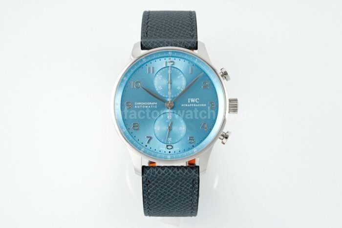 ZF Factory IWC Portuguese Chronograph IW371626 41mm White Gold Ice Blue Dial 3 Super Clone Watch,Clean Factory Watch