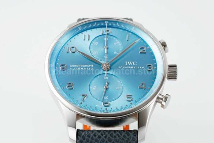 ZF Factory IWC Portuguese Chronograph IW371626 41mm White Gold Ice Blue Dial 6 Super Clone Watch,Clean Factory Watch