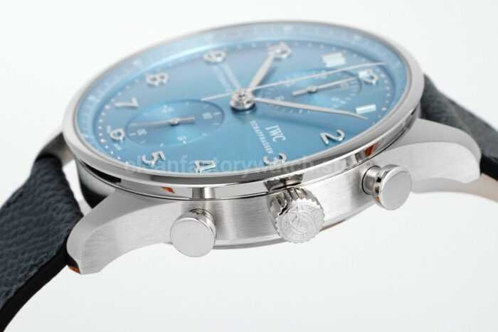 ZF Factory IWC Portuguese Chronograph IW371626 41mm White Gold Ice Blue Dial 8 Super Clone Watch,Clean Factory Watch