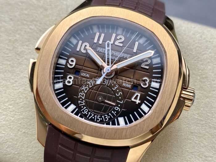 ZF Factory Patek Philippe Aquanaut 5164R 001 40.8mm Rose Gold Rubber Strap Brown Dial 1 Super Clone Watch,Clean Factory Watch