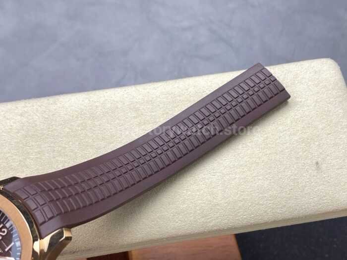 ZF Factory Patek Philippe Aquanaut 5164R 001 40.8mm Rose Gold Rubber Strap Brown Dial Super Clone Watch,Clean Factory Watch