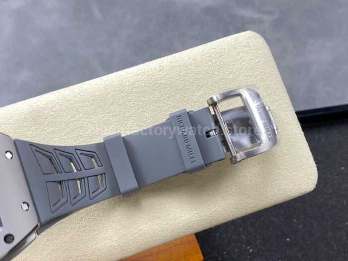 ZF Factory Richard Mille RM 055 42.7mm Full Grey Ceramic Rubber Strap Skeletonized Grey Dial 7 Super Clone Watch,Clean Factory Watch
