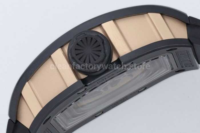 ZF Factory Richard Mille RM035 Titanium Rose Gold Rubber Strap Skeletonized Dial 9 Super Clone Watch,Clean Factory Watch