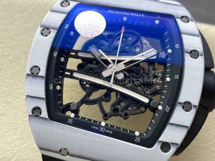 ZF Factory Richard Mille RM061 01 43mm White Ceramic Rubber Strap Skeletonized Dial 7 Super Clone Watch,Clean Factory Watch