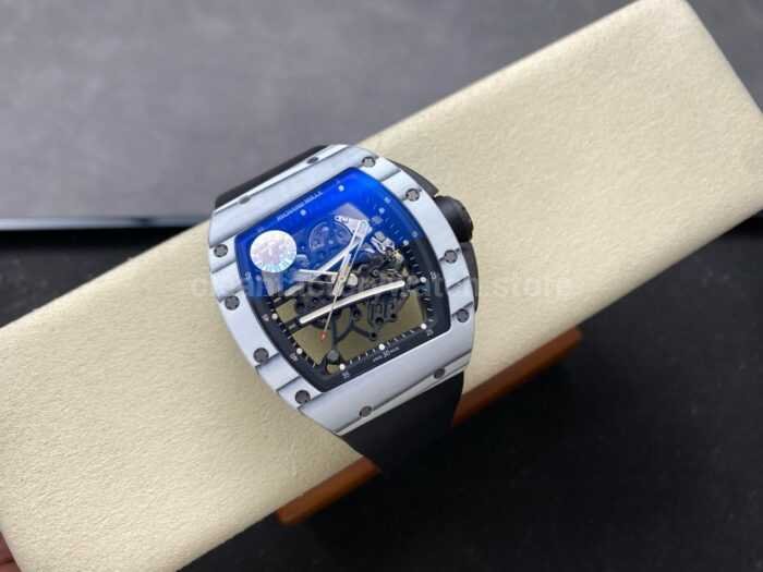 ZF Factory Richard Mille RM061 01 43mm White Ceramic Rubber Strap Skeletonized Dial 9 Super Clone Watch,Clean Factory Watch