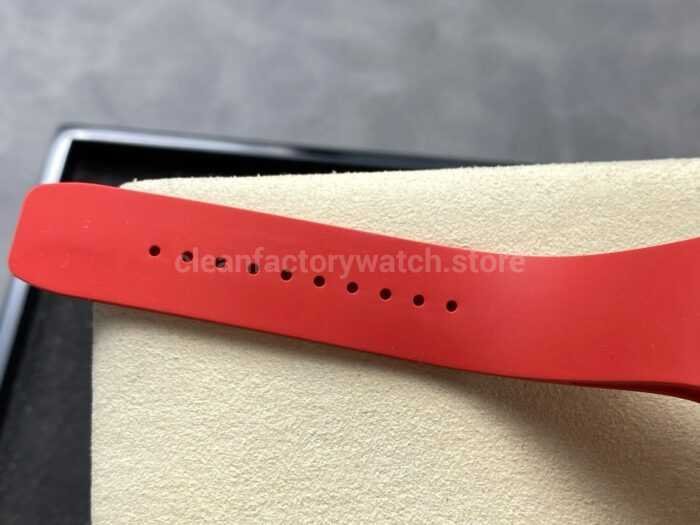 ZF Factory Richard Mille RM07 31.4mm Diamond White Gold Red Rubber Strap Skeletonized Black Dial 8 Super Clone Watch,Clean Factory Watch
