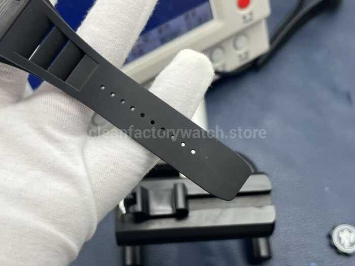 ZF Factory Richard Mille RM35 02 Black Carbon Fiber Black Rubber Strap Black Skeletonized Dial 6 Super Clone Watch,Clean Factory Watch