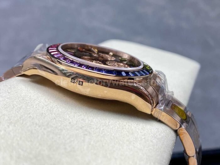 ZF Factory Rolex Daytona 116595RBOW 40mm Rose Gold Rainbow Bezel Diamond Black Dial - Image 6