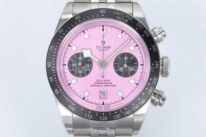 ZF Factory Tudor Black Bay Chrono 79360N 0019 41mm Jubilee Pink Dial 5 Super Clone Watch,Clean Factory Watch