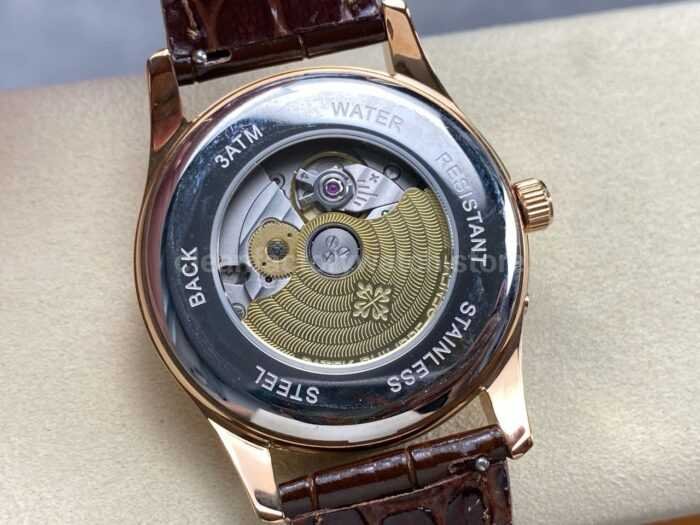 ZM Factory Patek Philippe Perpetual Calendar 5050J 40mm Rose Gold Leather Strap White Dial 5 Super Clone Watch,Clean Factory Watch