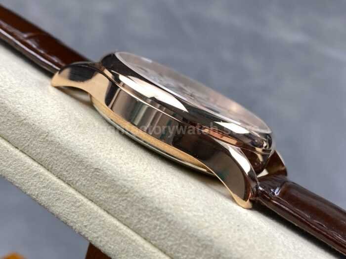 ZM Factory Patek Philippe Perpetual Calendar 5050J 40mm Rose Gold Leather Strap White Dial 7 Super Clone Watch,Clean Factory Watch