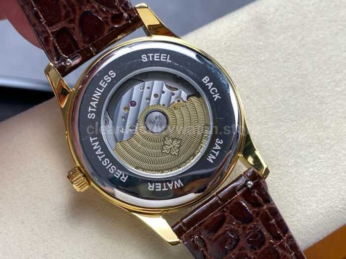 ZM Factory Patek Philippe Perpetual Calendar 5050J 40mm Yellow Gold Leather Strap White Dial 4 Super Clone Watch,Clean Factory Watch