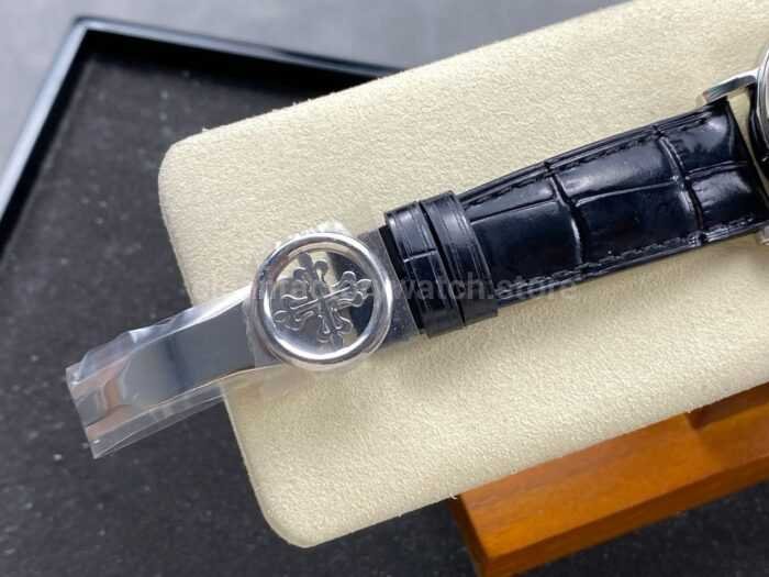 ZM Factory Patek Philippe Perpetual Calendar 5159G 012 38mm Steel Leather Strap White Dial 1 Super Clone Watch,Clean Factory Watch