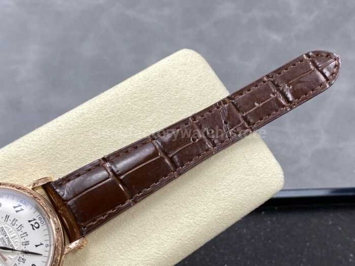 ZM Factory Patek Philippe Perpetual Calendar 5159G 38mm Engraving Rose Gold Leather Strap White Dial 2 Super Clone Watch,Clean Factory Watch