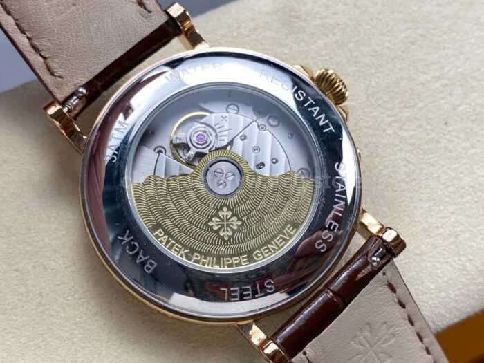 ZM Factory Patek Philippe Perpetual Calendar 5159G 38mm Engraving Rose Gold Leather Strap White Dial 5 Super Clone Watch,Clean Factory Watch