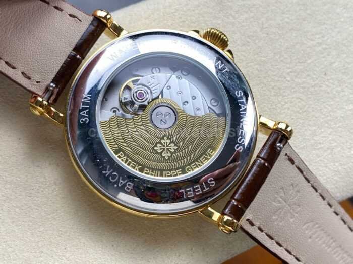 ZM Factory Patek Philippe Perpetual Calendar 5159G 38mm Engraving Yellow Gold Leather Strap White Dial 6 Super Clone Watch,Clean Factory Watch