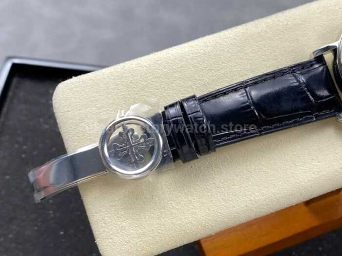 ZM Factory Patek Philippe Perpetual Calendar 5159G 38mm Steel Leather Strap White Dial 1 Super Clone Watch,Clean Factory Watch