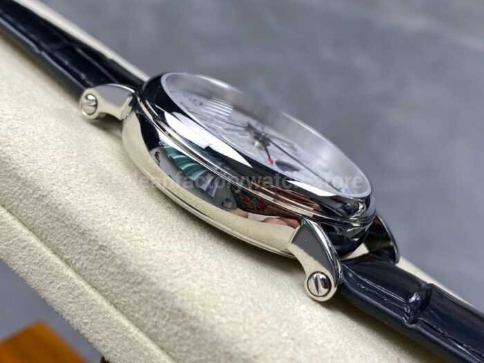 ZM Factory Patek Philippe Perpetual Calendar 5159G 38mm Steel Leather Strap White Dial 6 Super Clone Watch,Clean Factory Watch