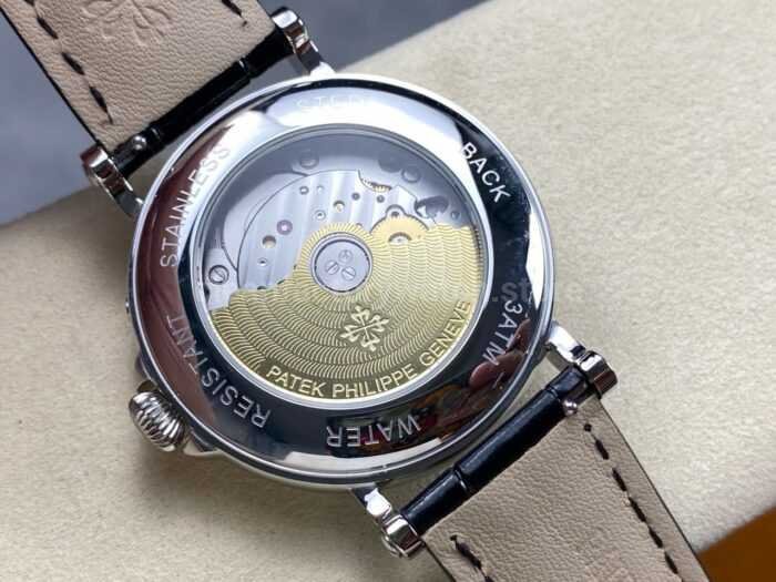 ZM Factory Patek Philippe Perpetual Calendar 5159G 38mm Steel Leather Strap White Dial 8 Super Clone Watch,Clean Factory Watch